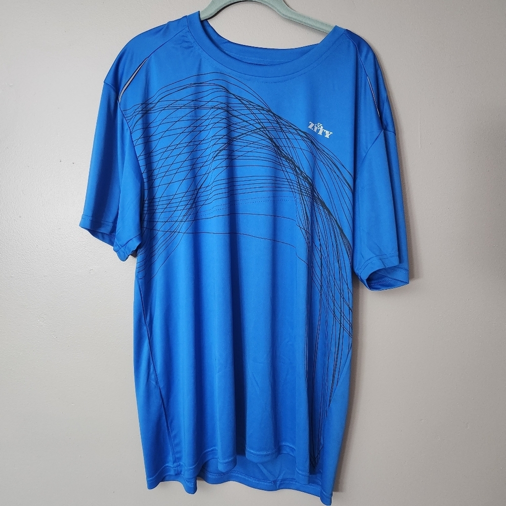 Zity Sports mens 3x blue Tek tee shirt NWT tennis pickleball workout gym